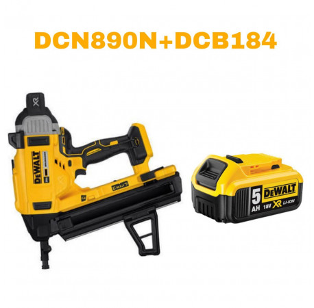 Пистолет гвоздезабивной по бетону аккумуляторный бесщёточный DeWALT DCN890N+DCB184