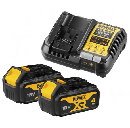 Зарядний пристрій Li-Ion 10.8-54В та акумуляторні батереї XR Li-Ion 18В 4Аг 2шт DeWALT DCB1104M2
