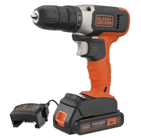 Дриль-шуруповерт акумуляторний Li-lon 18В 1.5Аг 37Нм Black+Decker BCD001C1 купити