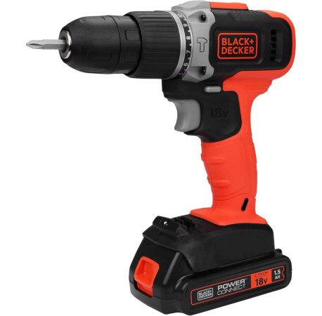 Дриль-шуруповерт ударний акумуляторний Li-lon 18В 1.5Аг 45Нм Black+Decker BCD003C1