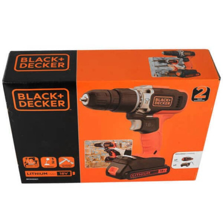 Дриль-шуруповерт ударний акумуляторний Li-lon 18В 1.5Аг 45Нм Black+Decker BCD003C1 у Львові