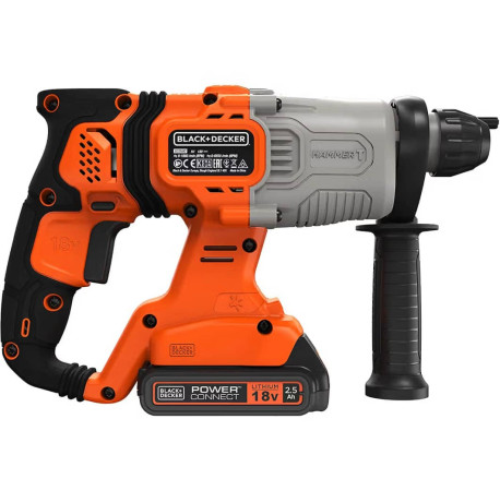 Перфоратор акумуляторний SDS-Plus Li-lon 18В 2.5Аг 2Дж Black+Decker BCD900E2K ціна