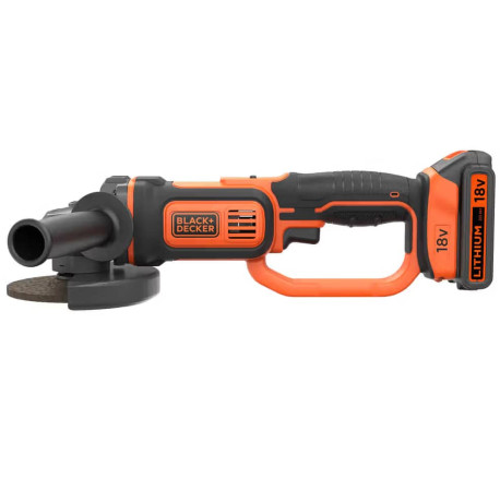 Кутова шліфмашина Болгарка акумуляторна Li-lon 18B 4Аг 125мм 8600об Black+Decker BCG720M1 купити