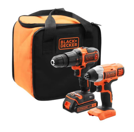 Набір з двох акумуляторних інструментів Li-lon 18В 1.5Аг Black+Decker BCK21S1S