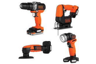 Набір з чотирьох акумуляторних інструментів Li-lon 12В 1.5Аг BLACK+DECKER BDCK123S2S