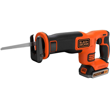 Пила сабельная аккумуляторная Li-lon 18В 2.5Ач 3000ход Black+Decker BDCR18E1