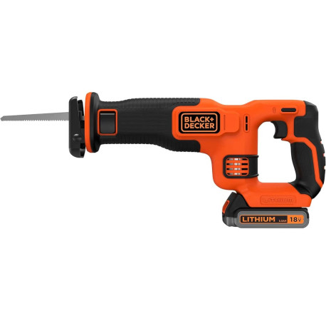 Пила сабельная аккумуляторная Li-lon 18В 2.5Ач 3000ход Black+Decker BDCR18E1 купить