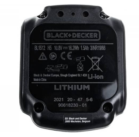 Акумуляторна батарея Li-Ion 10.8В 1.5Аг BLACK+DECKER BL1512 купити
