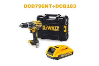 Дриль-шурупокрут акумуляторний безщітковий ударний DeWALT DCD796NT+DCB183