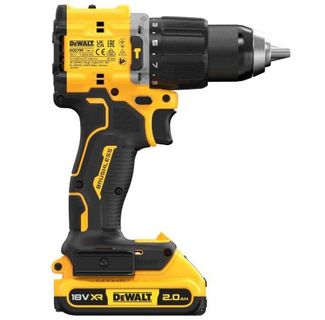 Дрель-шуруповерт аккумуляторный ударный XR Li-lon 18В 2Ач 74Нм DeWALT DCD799D2T в Тулс ДеВолт