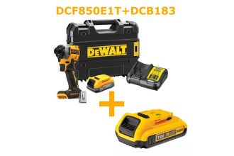 Шуруповерт аккумуляторный ударный DeWALT DCF850E1T+DCB183