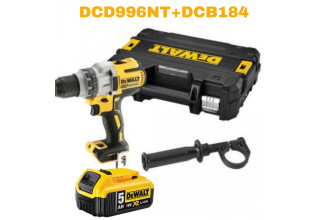 Дрель-шуруповерт аккумуляторная бесщёточная ударная DeWALT DCD996NT+DCB184