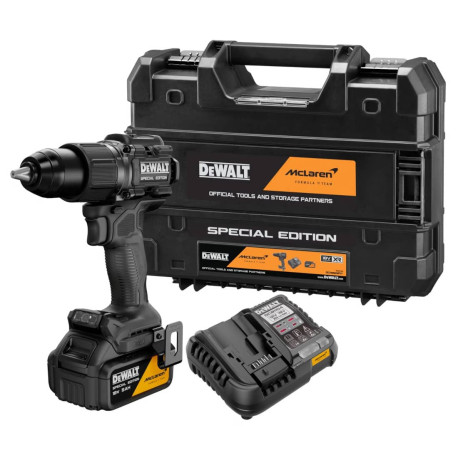 Дриль-шуруповерт акумуляторний ударний McLaren F1 Team Special Edition XR Li-lon 18В 5Аг 90Нм DeWALT DCD86MP1T каталог