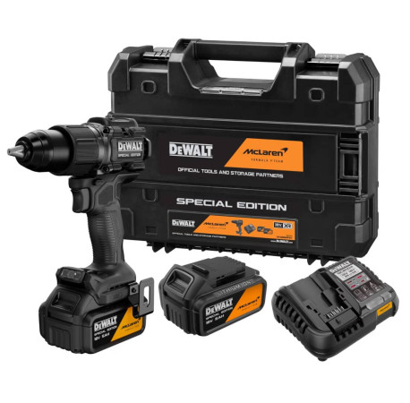 Дриль-шуруповерт акумуляторний ударний McLaren F1 Team Special Edition XR Li-lon 18В 5Аг 90Нм DeWALT DCD86MP2T каталог