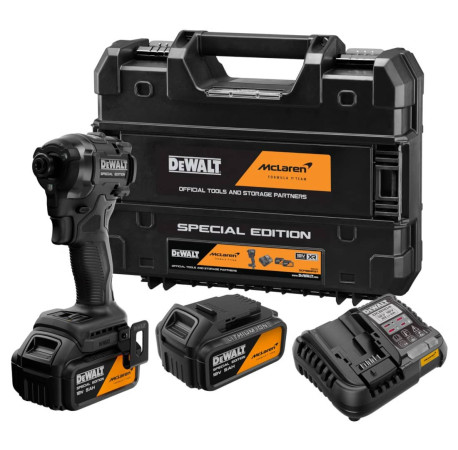 Шурупокрут акумуляторний ударний McLaren F1 Team Special Edition XR Li-lon 18В 5Аг 206Нм DeWALT DCF86MP2T каталог