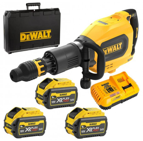 Отбойный молоток аккумуляторный SDS-Max XR Flexvolt Li-lon 54B 3Ач 1620уд 27дж DeWALT DCH911X3 в Тулс ДеВолт