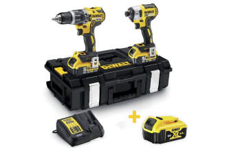 Набор из двух аккумуляторных инструментов бесщеточных XR Li-lon 18В 5Ач DeWALT DCK266P2+DCB184