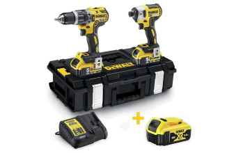 Набір з двох акумуляторних інструментів безщіткових XR Li-lon 18В 5Аг DeWALT DCK266P2+DCB184