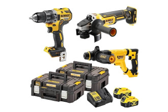 Набір з трьох інструментів акумуляторних безщіткових XR Li-lon 18В 5Аг DeWALT DCK327P2T