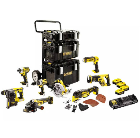 Набір з восьми акумуляторних інструментів безщіткових DeWALT DCK853P4