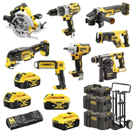 Набір з восьми акумуляторних інструментів безщіткових DeWALT DCK856P4