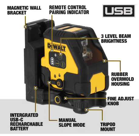 Лазерный уровень линейный 2-х плоскостной DeWALT DCLE14201RB с доставкой