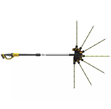 Кущоріз акумуляторний зі штангою DeWALT DCMPH566P1 з іншого ракурсу