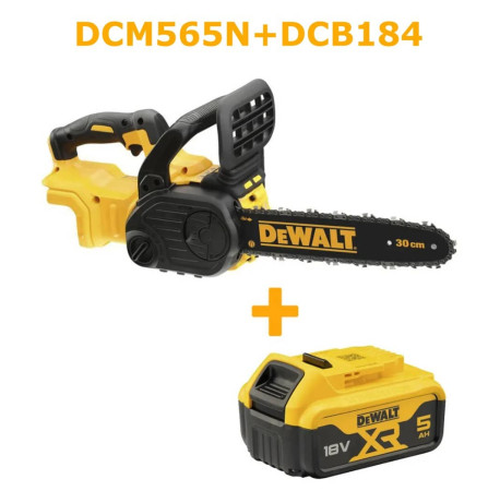 Пила цепная аккумуляторная бесщёточная DeWALT DCM565N+DCB184