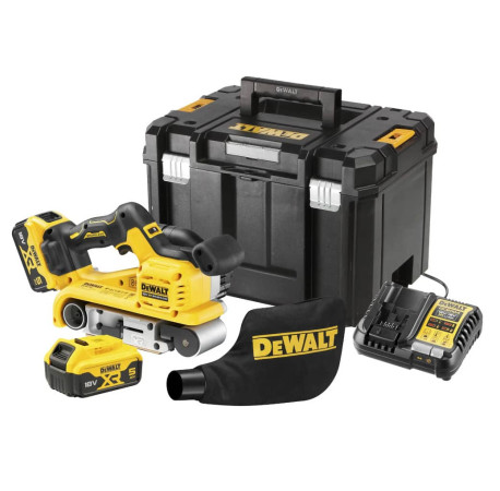 Шліфмашина стрічкова акумуляторна XR Li-lon 18В 5Аг DeWALT DCW220P2 з іншого ракурсу