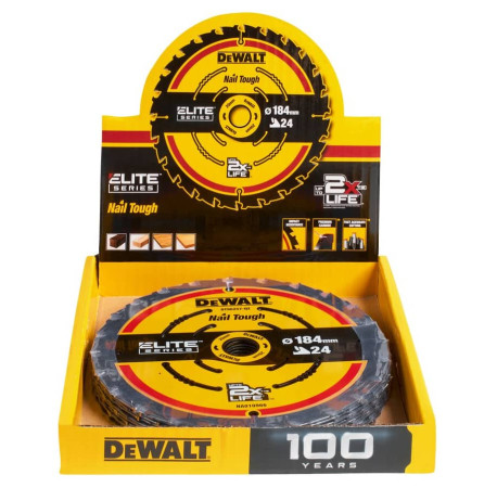 Диск пилковий Eite Extreme 184x16мм 24T 10шт DeWALT DT10401_10 купити