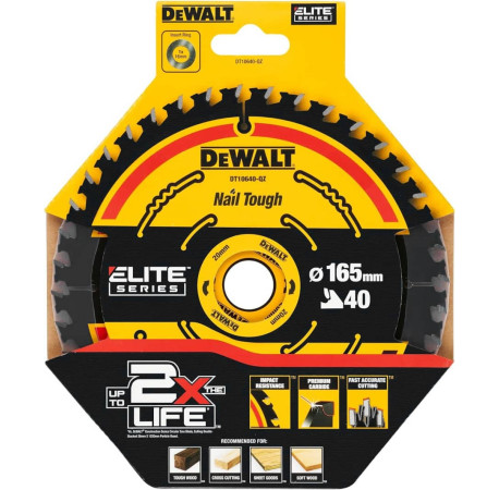 Диск пилковий Eite Extreme 165x20мм 40T DeWALT DT10640 купити