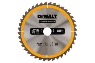 Диск пильный Construction 216x30 мм DeWALT DT1953