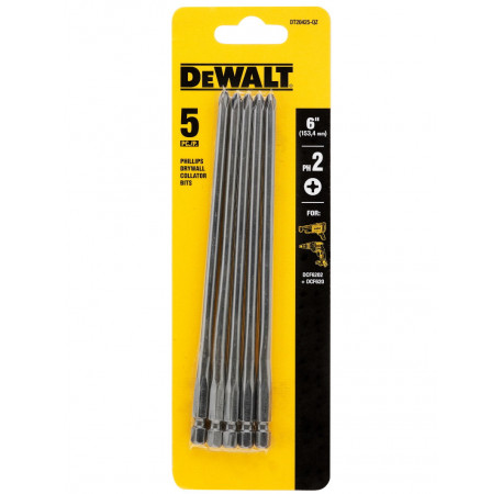 Біта Philips Ph2-Pr2 для DCF6202 набір 5 шт DeWALT DT20425 в магазині Tools DeWalt