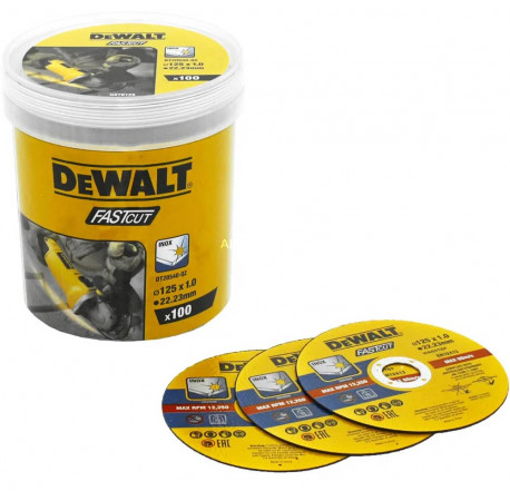 Круг відрізний FASTcut по металу 125х1х22.2 набір 100 шт DeWALT DT20540