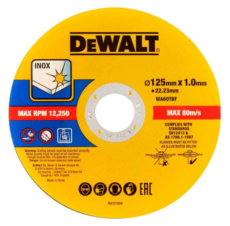 Круг відрізний FASTcut по металу 125х1х22.23мм набір 50шт DeWALT DT20598 купити