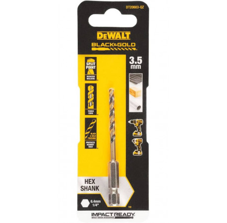 Сверло по металлу HSS-G Extreme Impact Black&Gold 3х76 мм DeWALT DT20603 цена