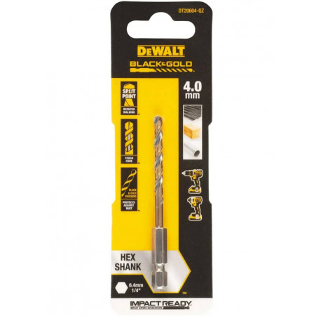 Свердло по металу HSS-G Extreme Impact Black&Gold 4х80 мм DeWALT DT20604 ціна