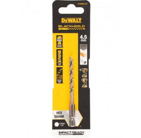 Свердло по металу HSS-G Extreme Impact Black&Gold 4х85 мм DeWALT DT20605 ціна