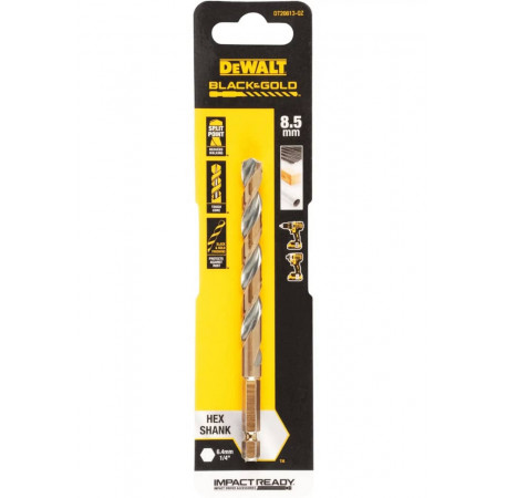 Свердло по металу HSS-G Extreme Impact Black&Gold 8х120 мм DeWALT DT20613 ціна