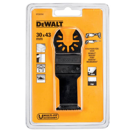 Полотно пильное по дереву для мультиинструмента 30x43мм DeWALT DT20704 цена