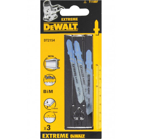Пильне полотно по металу для електролобзика 3 шт DeWALT DT2154