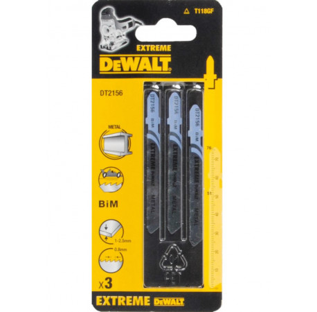 Пильное полотно по металлу для электролобзика 3 шт DeWALT DT2156