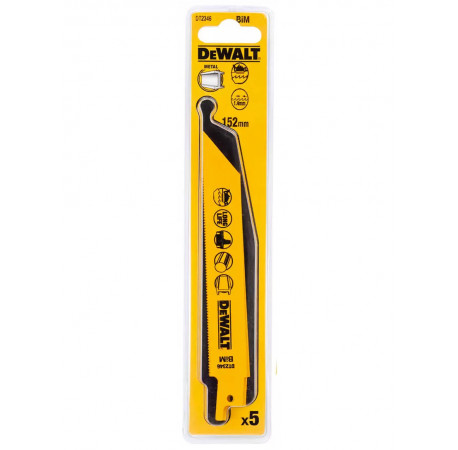 Пильне полотно по металу 152 мм для шабельної пили 5 шт DeWALT DT2346 ціна