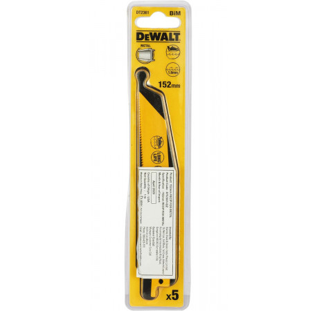 Пильне полотно по металу 152 мм для шабельної пили 5 шт DeWALT DT2361 в магазині Tools DeWalt