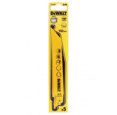 Пильне полотно по металу біметалічне для шабельної пили 5 шт DeWALT DT2384
