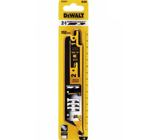 Пильне полотно Breakaway по металу 152 мм для шабельної пили 5 шт DeWALT DT2417 ціна
