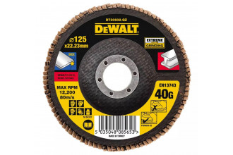Круг шлифовальный лепестковый Extreme 125х22.2 мм G40 мкм DeWALT DT30602