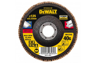 Круг шлифовальный лепестковый Extreme 125х22.2 мм G40 мкм DeWALT DT30602