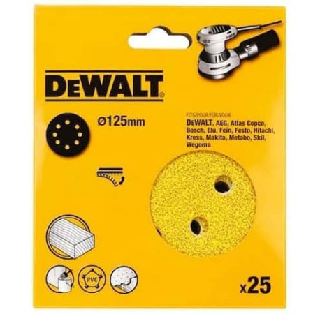 Круг шліфувальний на липучці 125мм P120 25шт DeWALT DT3115XM купити