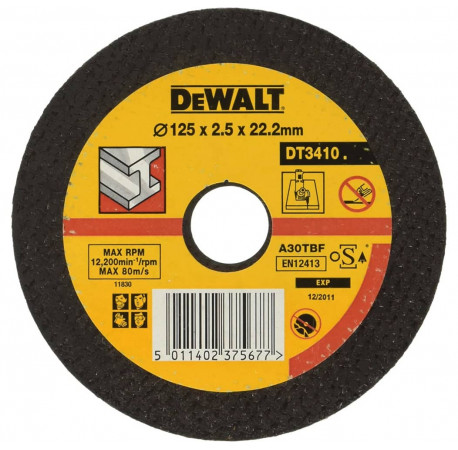 Круг відрізний по металу 125х2.5х22.2 мм DeWALT DT3410-QZ
